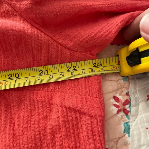 Soft Surroundings Double Gauze Coral blouse Too Sz Large - Picture 8 of 9